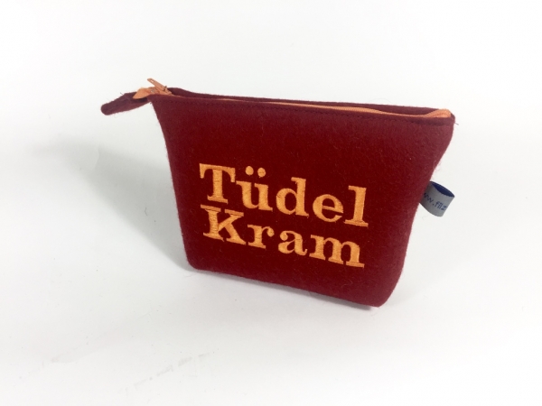 Filz-Kosmetiktasche Tüdel Kram in rot